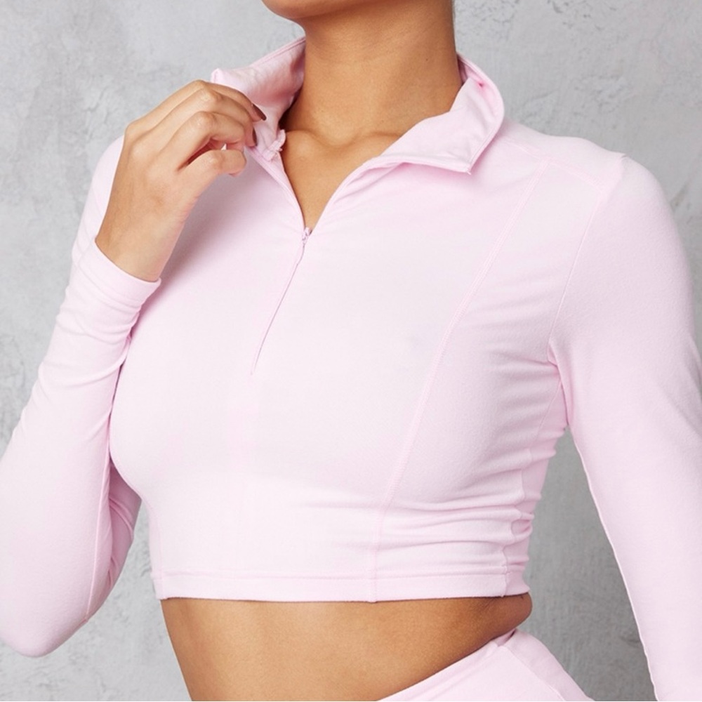 PrettyLittleThing Pink Fleece Sculpt Half Zip Jacket